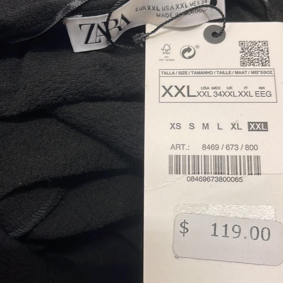 ZARA LIMITED EDITION WOOL BLACK LOW V NECK DRAPED MIDI DRESS - Picture 12 of 12